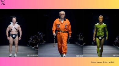 The AI-generated fashion show features world leaders including Joe Biden, Narendra Modi, Kamala Harris, Donald Trump and Barack Obama (Image credit: @elonmusk/X)