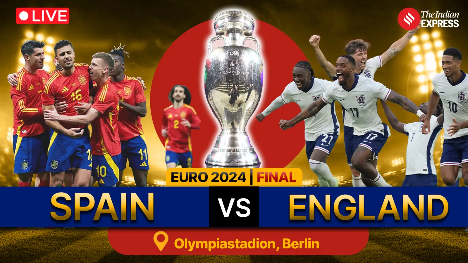 Spain vs England EURO 2024 Final Live Score Gareth Southgate and Co