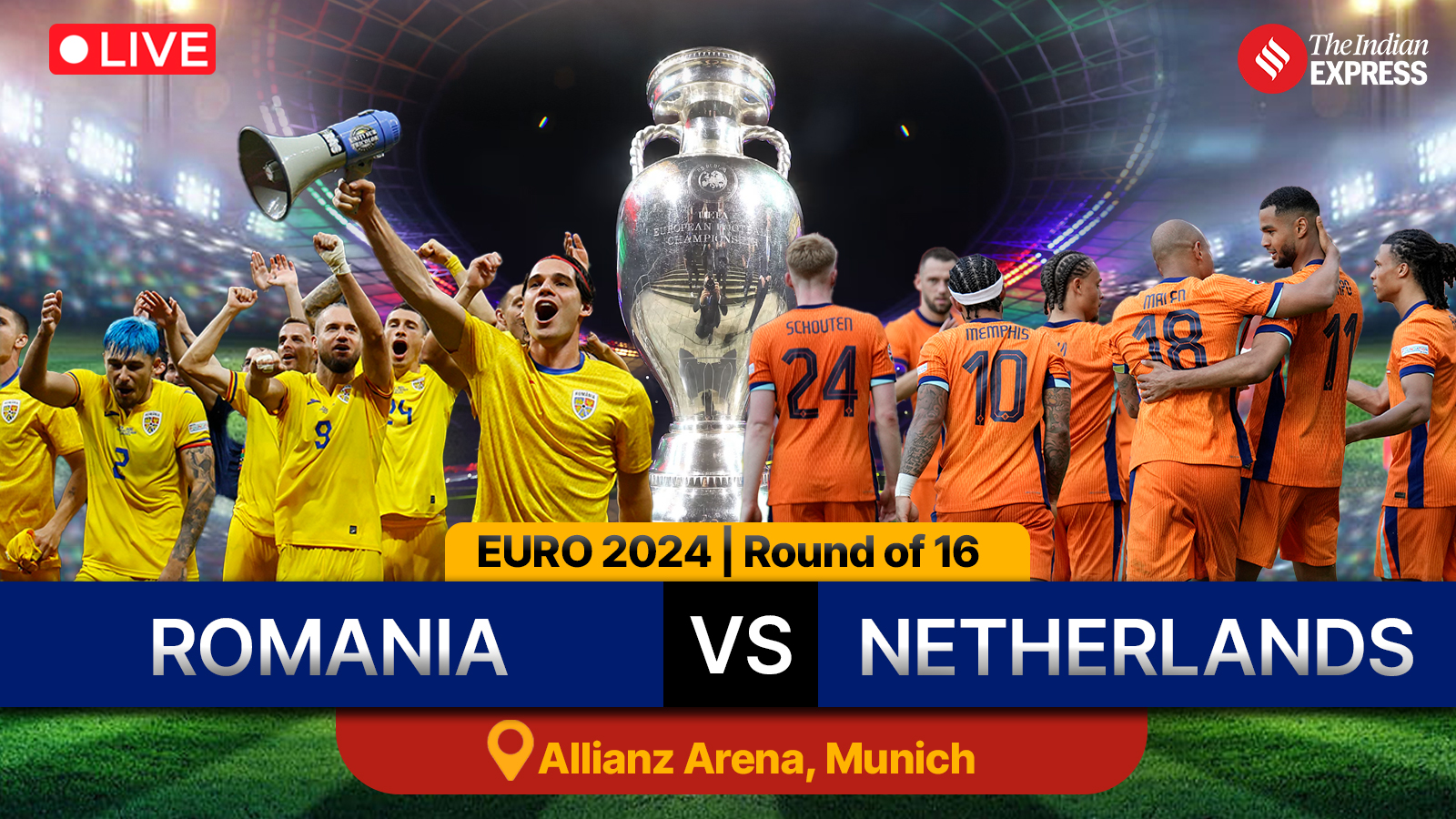 Romania vs Netherlands, EURO 2024 Live Score: NED lead 1-0 at halftime; Cody Gakpo to the rescue once again