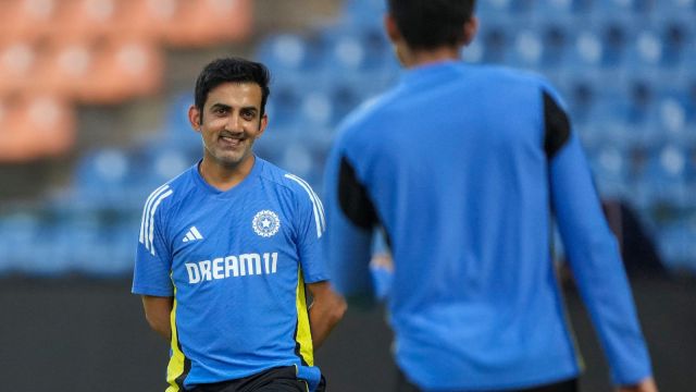 Pallekele: Indian head coach Gautam Gambhir during a practice session at the Pallekele International Cricket Stadium, in Pallekele, Thursday, July 25, 2024. (PTI Photo/Kunal Patil)