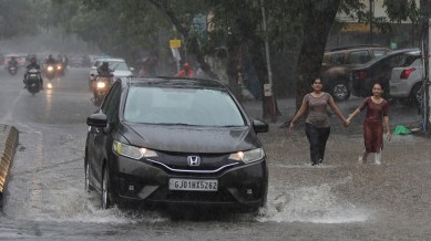 Gujarat Heavy rain, Ahmedabad flooding, Ahmedabad roads, Gujarat rainfall, Gujarat heavy showers, Ahmedabad northwest zone, southwest monsoon, Indian express news