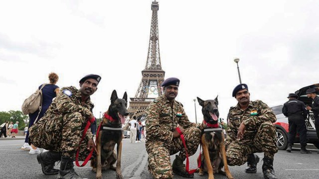 CRPF dogs Vast and Denby at Paris Olympics