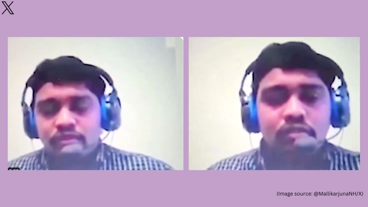 The viral video shows the interviewer confronting the candidate who used the lip-syncing method (Image source: @MallikarjunaNH/X)