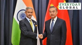 Indian EAM Jaishankar and his Chinese counterpart and Wang Yi at the Shanghai Cooperation Organisation (SCO).