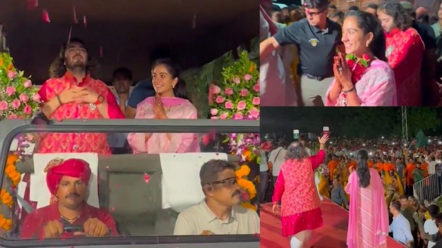 Anant Ambani and Radhika Merchant get a grand welcome in Jamnagar