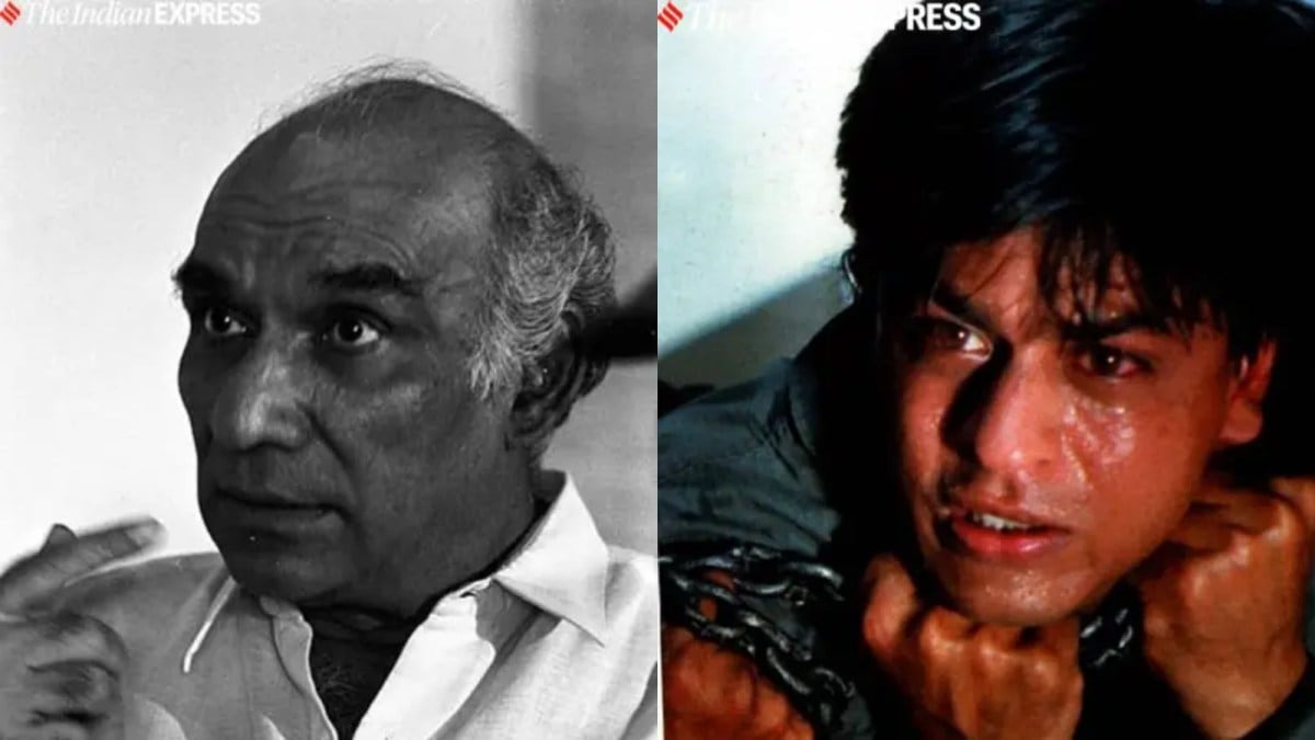 Yash Chopra’s romantic thriller Darr, starring Shah Rukh Khan, Sunny Deol, and Juhi Chawla, was released on December 24, 1993. (Indian Express Archive)