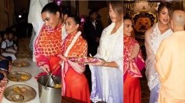 Kim Kardashian and Khloe Kardashian visit ISCKON Temple in Mumbai (Photos: Instagrm/kimkardashian)
