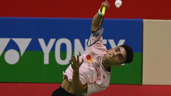 Lakshya Sen in action during the men's singles Round-of-16 match of the Yonex-Sunrise India Open 2023 at the Indira Gandhi Indoor Stadium in New Delhi on Thursday, January 19, 2023 (2)