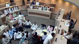 BJP: During the war of words with the mayor on Friday, Rana said, “I also want to mention that your phone is being tapped as well. Your own party suspects that you may not move from here to there.” (Express Photo by Kamleshwar Singh)