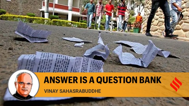 The Question Bank system provides a solution to several issues. When a question bank providing a category-wise pool of questions is provided to the students at the beginning of an academic year, the element of secrecy vanishes.