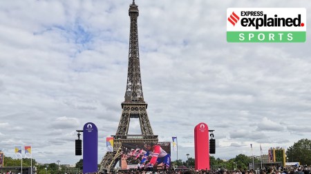 A viewing party for the 2020 Summer Olympics at Jardins du Trocadéro, which hosted the official protocol for the opening ceremony, in Paris.