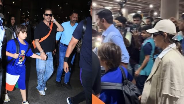 Shah Rukh Khan, Gauri Khan, AbRam at Mumbai airport (Varinder Chawla)