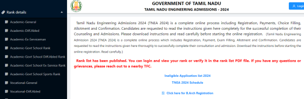 TNEA 2024: Results out 