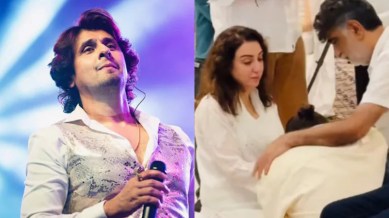 Sonu Nigam gets emotional at Trishaa Kumar's funeral