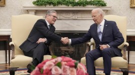 UK PM Keir Starmer meets US President Biden.
