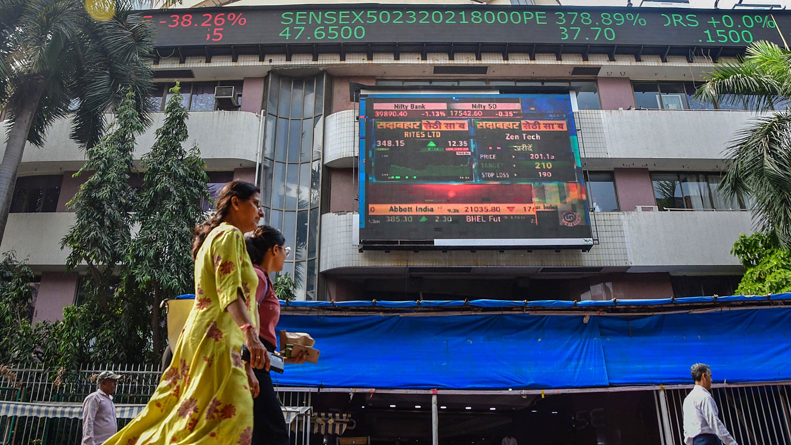 Stock Market Live Update: Stock markets fall as govt hikes taxes on capital gains, derivatives trading; rupee at record low | Business News