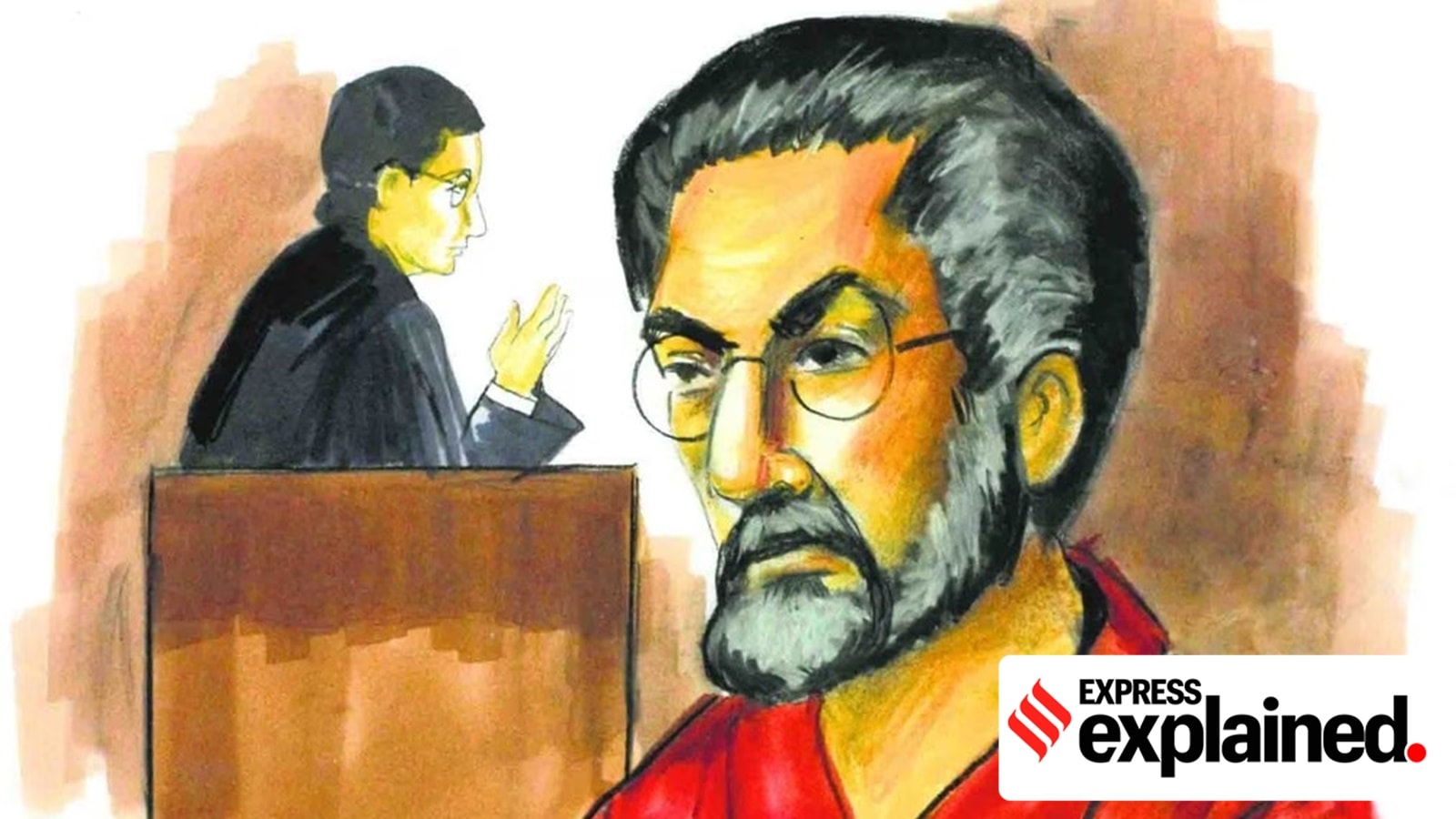 A Dec. 2, 2009 file courtroom sketch of Tahawwur Hussain Rana as he appears before US Federal Magistrate Judge Nan Nolan in Chicago.