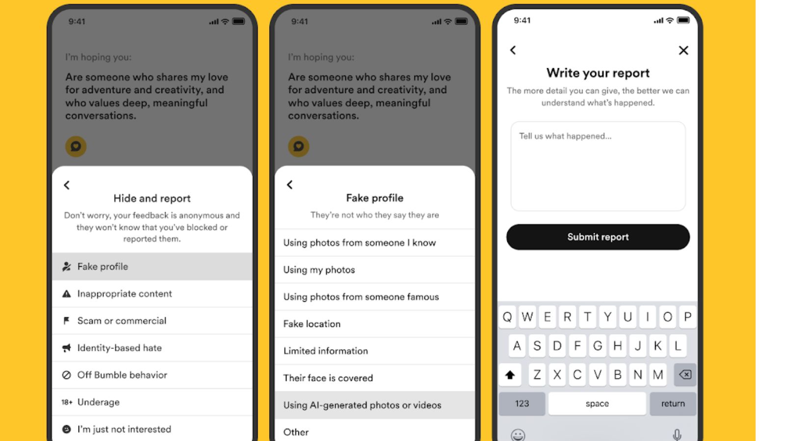 Bumble also rolled out an AI tool to help identify fake profiles earlier this year.