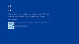 The latest version of the Microsoft Windows blue screen of death is not blue, it's cerulean.