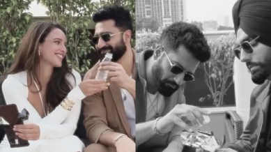 Vicky Kaushal, Ammy Virk and Triptii Dimri recreate the viral "Rider Provider" TikTok video