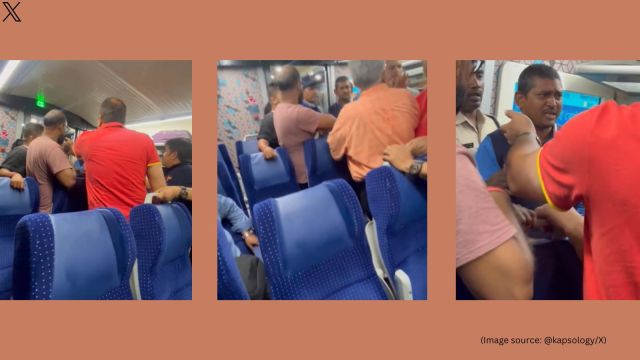 The viral video shows an elderly man screaming at the waiter (Image source: @kapsology/X)