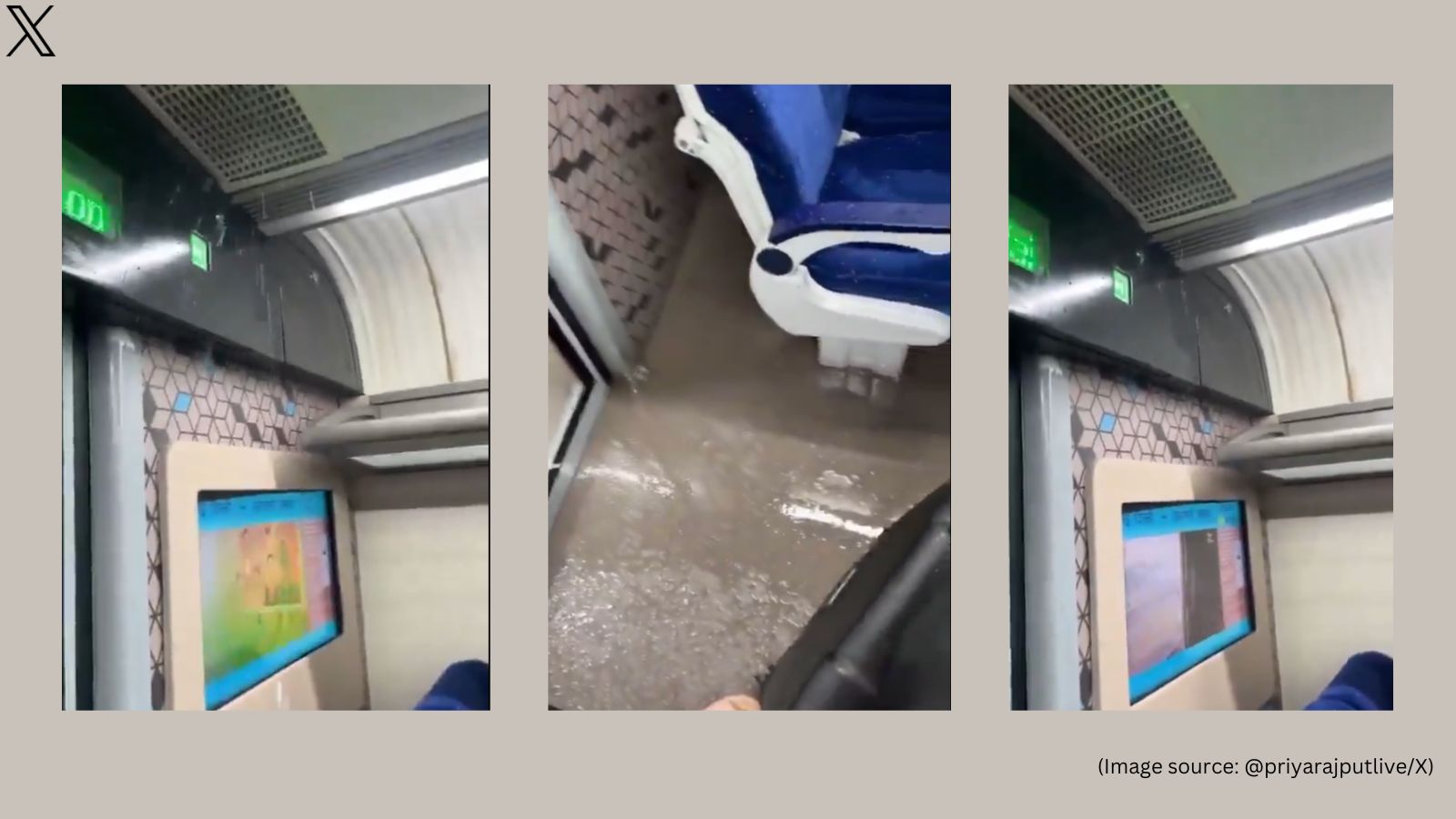 Watch Water Leaks From Roof Of Delhi Varanasi Vande Bharat Express Train Northern Railway