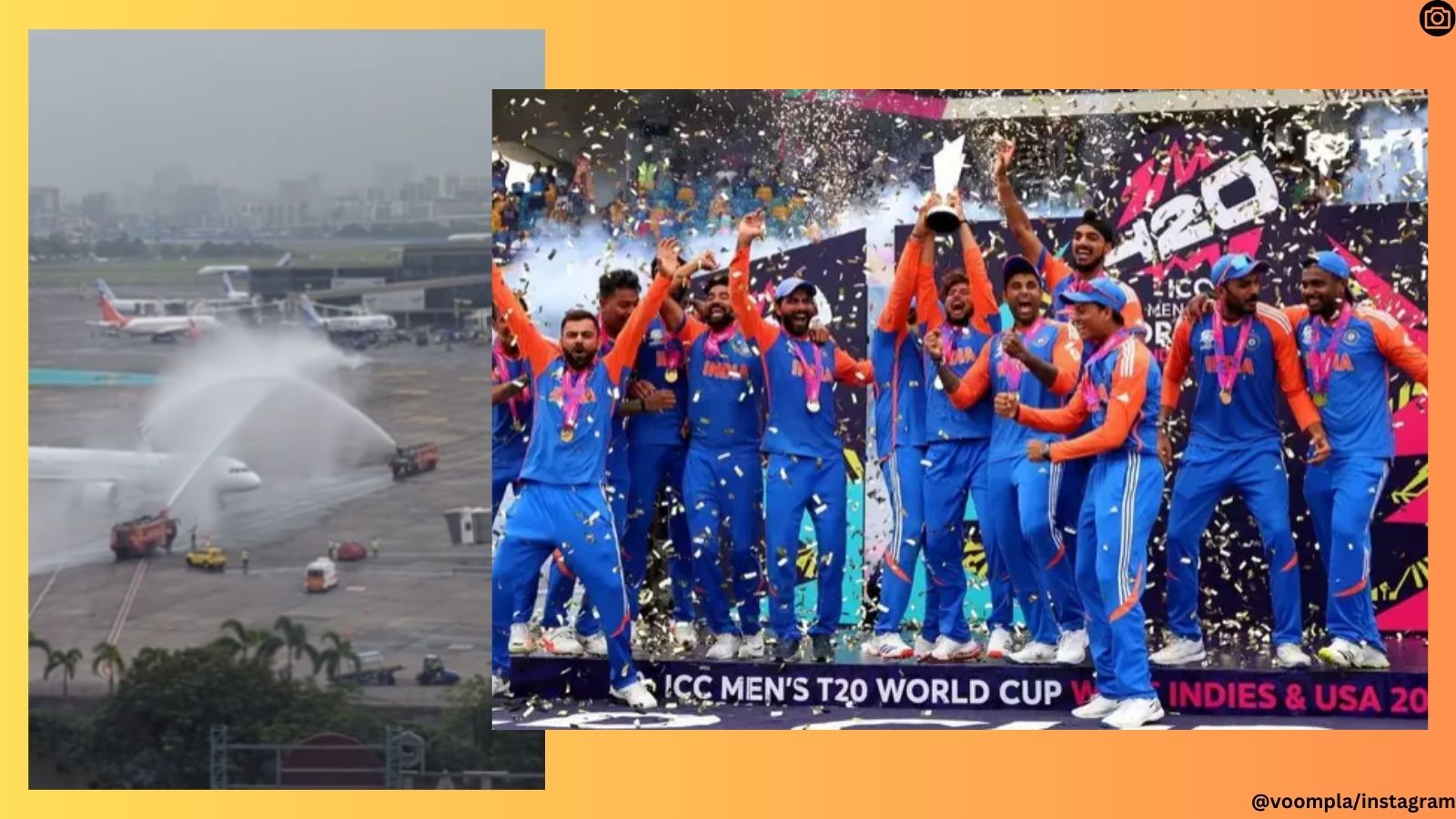 WATCH: Indian cricket team welcomed with water cannon salute at Mumbai airport after T20 World Cup win