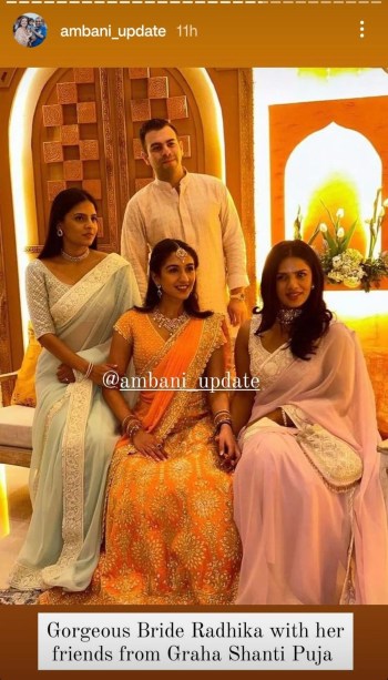 radhika merchant orange dress A look at Radhika Merchant's pre-wedding looks, from chainmail sari to  lehenga set with Lord Shrinathji motifs | Lifestyle Gallery News