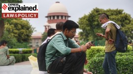 NEET supreme court NEET candidates sit in the lawns of the Supreme Court premises in New Delhi, as hearings on cancelling this year's exam began on July 8.