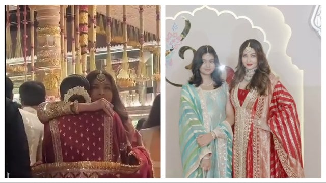 Aishwarya Rai Bachchan hugged Deepika Padukone at Anant Ambani and Radhika Merchant's wedding