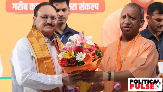 Union Minister J P Nadda and Uttar Pradesh CM Yogi Adityanath at BJP's state working committee meeting. (Photo: BJP UP/ X)