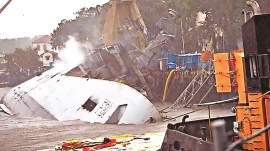 INS Brahmaputra, Indian navy, INS, indian navy ships, INS Brahmaputra fire, india news, indian express news, today news