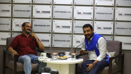 Chandrashekhar Azad at Idea Exchange, Bhim Army chief on Caste census, Chandrashekhar Azad, Nagina Lok Sabha constituency, Kanshi Ram, Azad Samaj Party, Chandrashekhar Azad political vision, Azad on Bahujan movement, Bahujan Samaj party, Mayawati, Bahujan cause, INDIAN EXPRESS NEWS