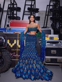 Janhvi Kapoor stuns in peacock-embellished lehenga at Ambani sangeet