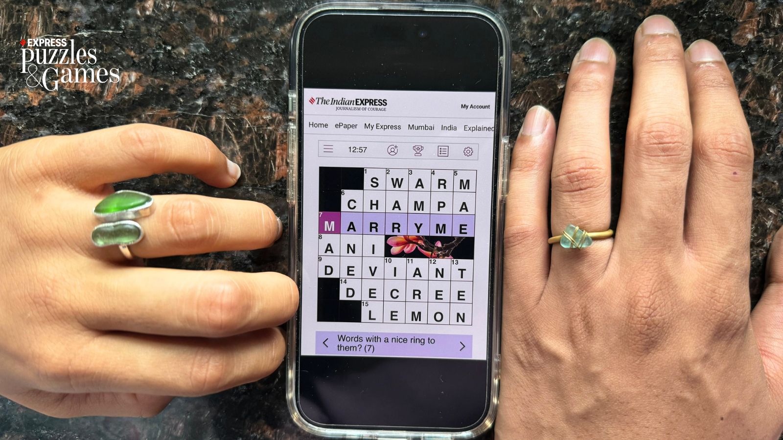 creative marriage proposal via indian express mini crossword
