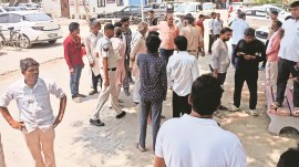 three men shot dead, Delhi Police encounter, Haryana STF, Special Task Force action, Delhi's Rajouri Garden, Rajouri Garden encounter, Rajouri Garden shooting, Indian express news