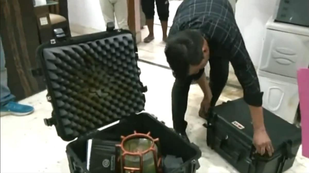 Boxes suspected to be containing radioactive materials. (Video screengrab/ ANI)