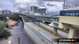 the double decker flyover from Ragigudda in Bengaluru on Wednesday. Express photos by Jithendra M.