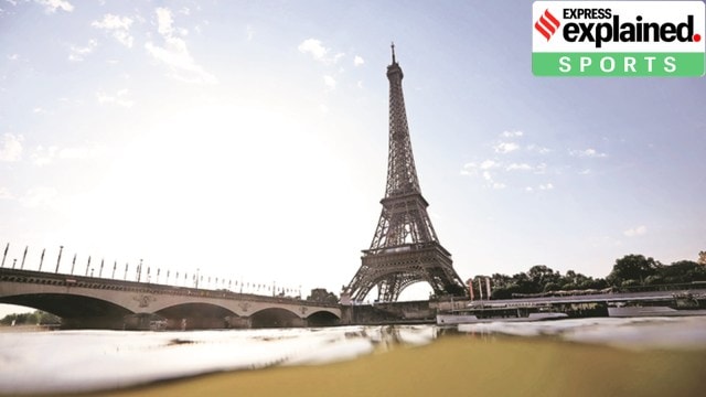 حدث الترياتلون للرجال في أولمبياد باريس ، أولمبيا باريس ، جودة المياه في نهر السين ، تحدي الألعاب الأولمبية ، حالة نهر السين ، نظام مياه الصرف الصحي في باريس ، هطول أمطار غزيرة ، محطات لمعالجة المياه ، إنديان إكسبريس نيوز