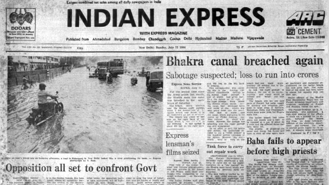 Forty years ago, Army action, Bhakra main line canal, Siswan super passage, monsoon session of Parliament, dismissal of Farooq Abdullah’s govt, Jammu and Kashmir, P V Narasimha Rao, Indo-Pak on Siachen, Indian express news