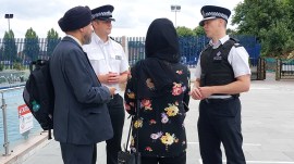 Police officials at the Sri Guru Nanak Darbar Gurdwara in Gravesend, where the attack took place. (Photo: Kent Police Gravesham/ X)