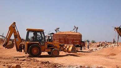 illegal mining, illegal mining complaints, Yogi Adityanath, how to control illegal mining, illegal mining satellite monitoring, Vehicle Tracking System, VTS illegal mining, Indian express news