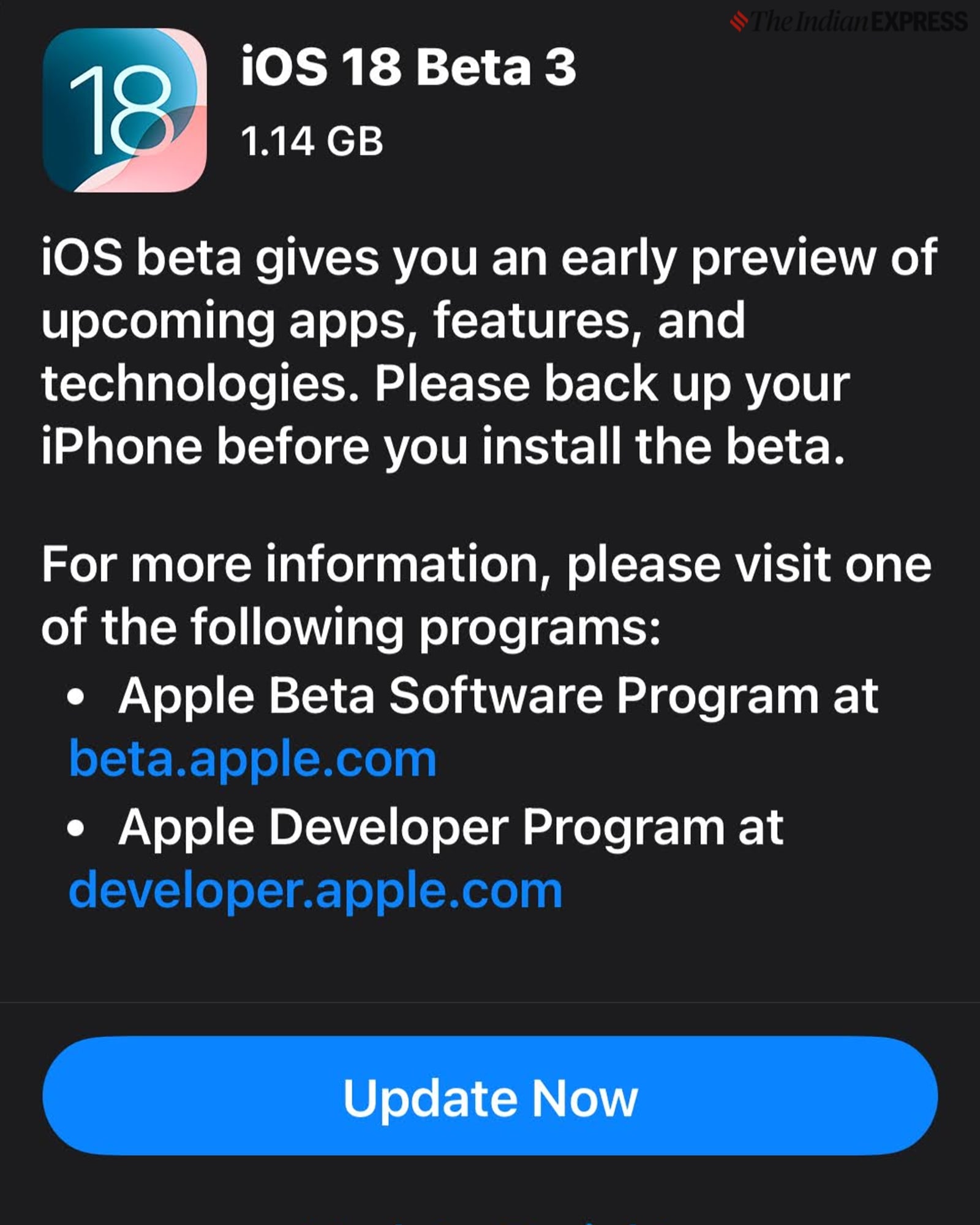 iOS 18 update