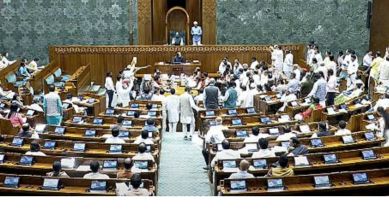 i: Members in the Lok Sabha during the Monsoon session of Parliament, in New Delhi