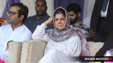 Former Jammu and Kashmir CM and PDP chief Mehbooba Mufti. (Express file photo by Shuaib Masoodi)