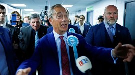 Britain's Reform UK Party Leader Nigel Farage