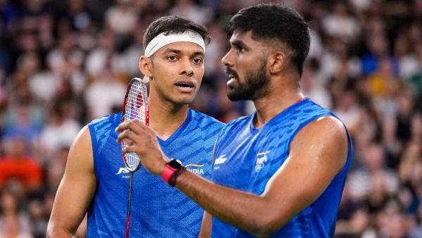 India's Satwiksairaj Rankireddy and Chirag Shetty during the the men's doubles group stage badminton match against France's Corvee Lucas and Labar Ronan. (Agencies)