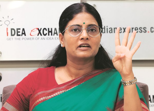 Anupriya Patel, Anupriya Patel at Idea Exchange, Apna Dal chief on reservation, health sector, BJP, Congress, UP LS POLLS takeaways, Constitution, Lok Sabha election results, national democratic alliance, NDA govt, Uttar Pradesh, double engine ki sarkaar, Development under Modi 3.0, Indian express news