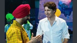 Trudeau paid a surprise visit to Dosanjh ahead of the Indian musician's history making sold out concert at Rogers Centre, a stadium in Downtown Toronto, Ontario on Sunday.