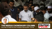 Leader of Opposition Rahul Gandhi leaving from GPCC office in Paldi. (Express file photo by Nirmal Harindran)